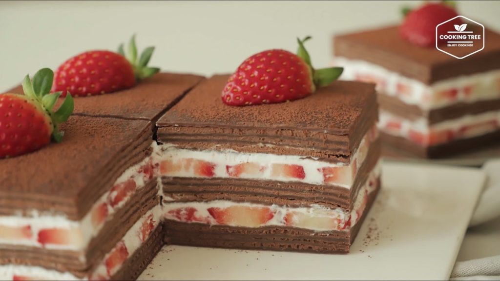 Strawberry Chocolate Crepe Cake Recipe