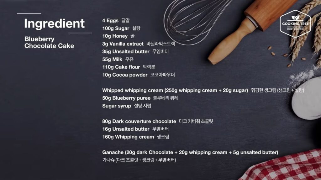 Ingredients Blueberry Chocolate Cake Recipe-Cooking tree