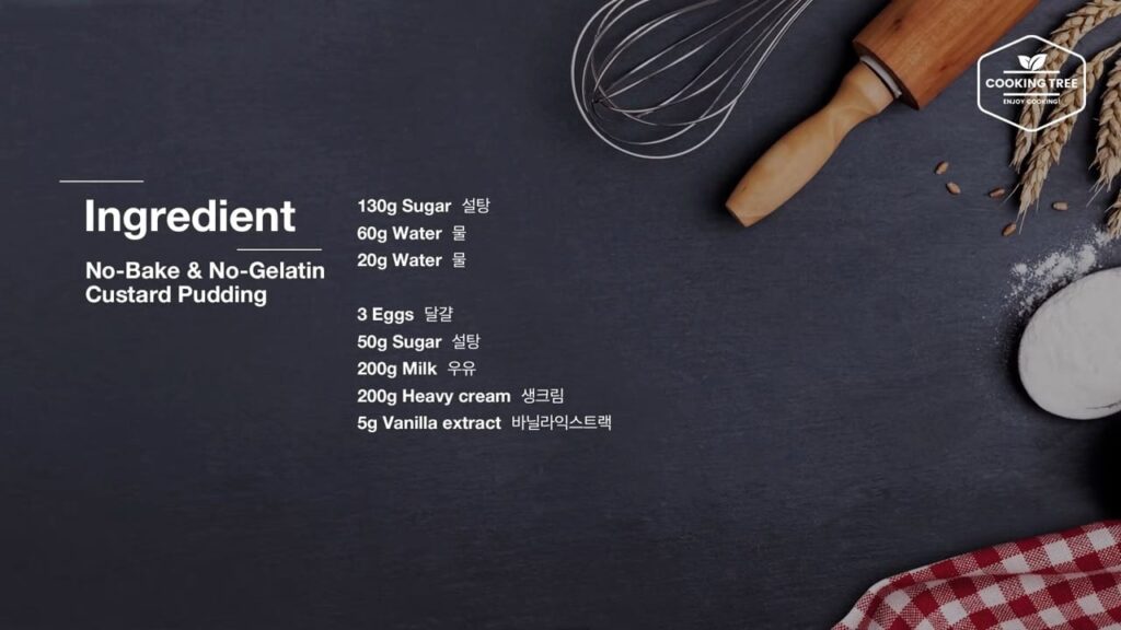 Ingredients No-Bake & No-Gelatin Custard Pudding Recipe-Cooking tree