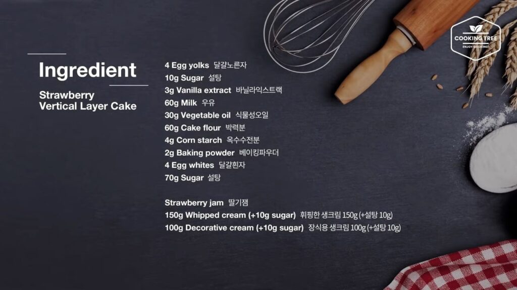 Ingredients Strawberry Vertical Layer Cake Recipe-Cooking tree