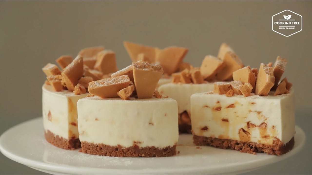 No-Bake Dalgona Cheesecake Recipe, Korean Sugar Candy - Cooking Tree