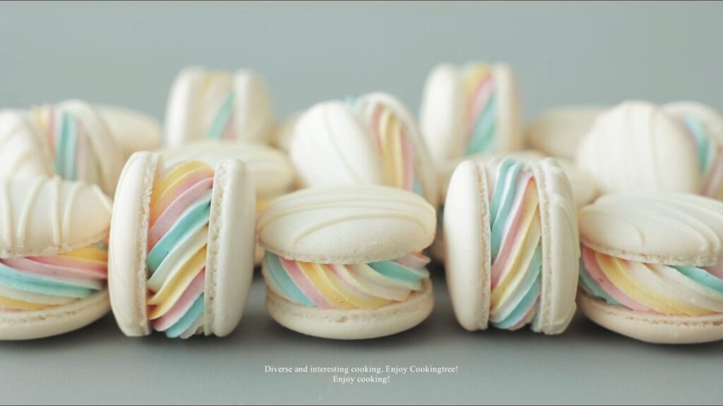 Pastel Rainbow Yogurt Macarons Recipe Cooking tree