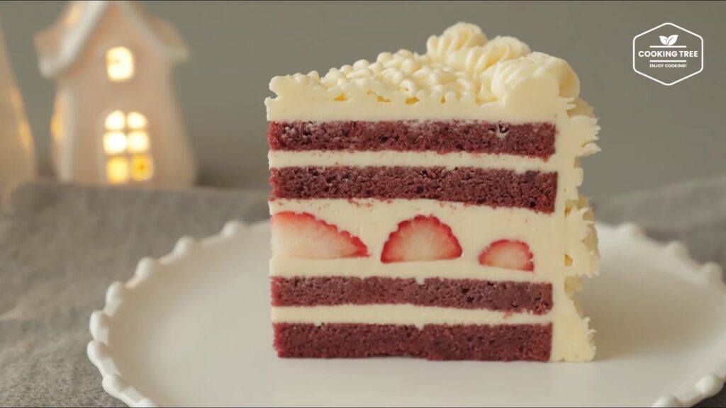 Winter Knitted Strawberry Red Velvet Cake Recipe-Cooking tree