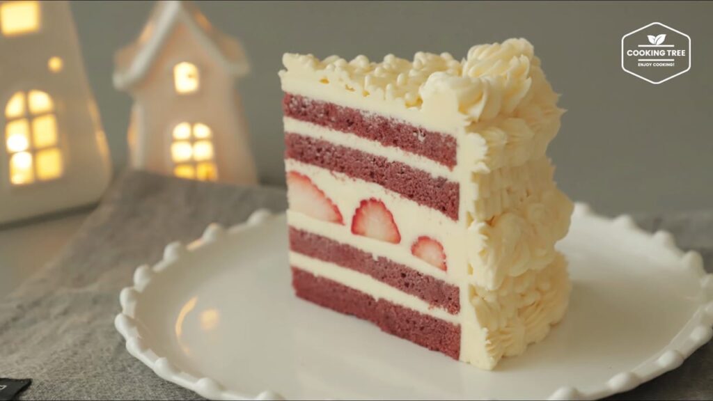 Winter Knitted Strawberry Red Velvet Cake Recipe-Cooking tree