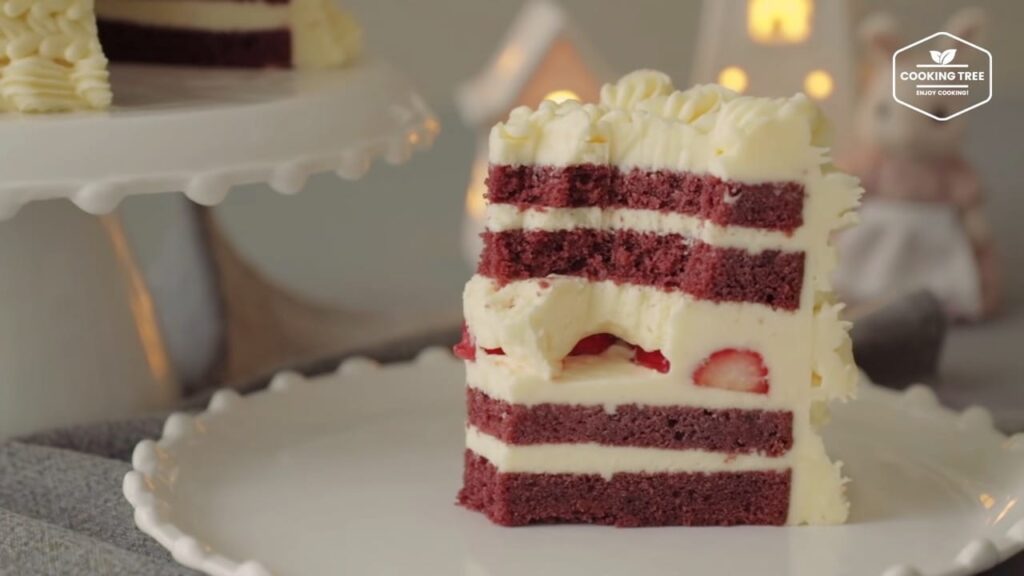 Winter Knitted Strawberry Red Velvet Cake Recipe-Cooking tree