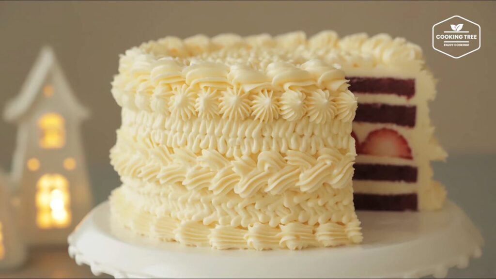 Winter Knitted Strawberry Red Velvet Cake Recipe-Cooking tree