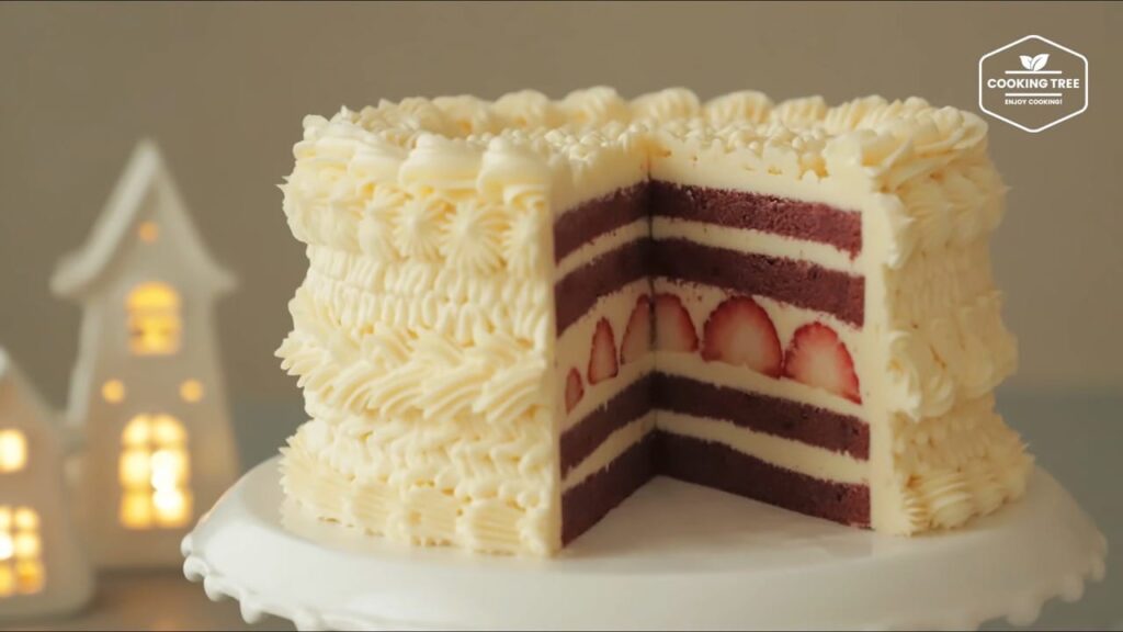 Winter Knitted Strawberry Red Velvet Cake Recipe-Cooking tree