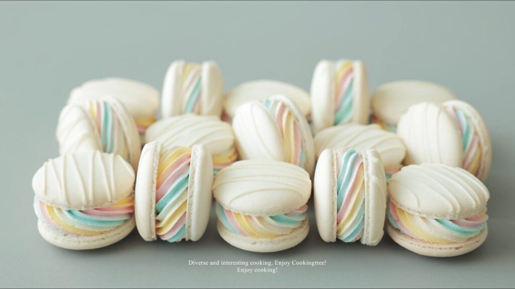 Pastel Rainbow Yogurt Macarons Recipe Cooking tree