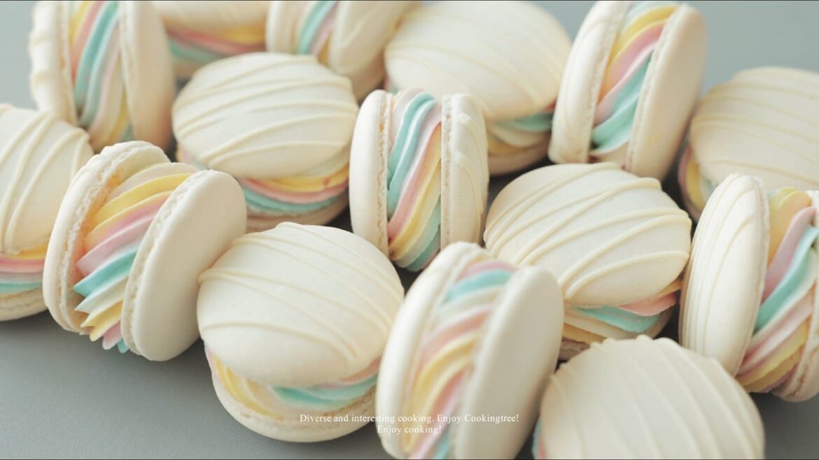Pastel Rainbow Yogurt Macarons Recipe Cooking tree