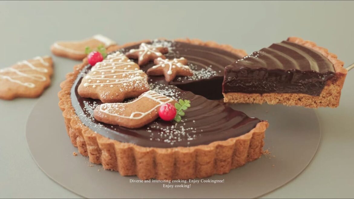 Christmas Gingerbread Chocolate Tart Cooking tree