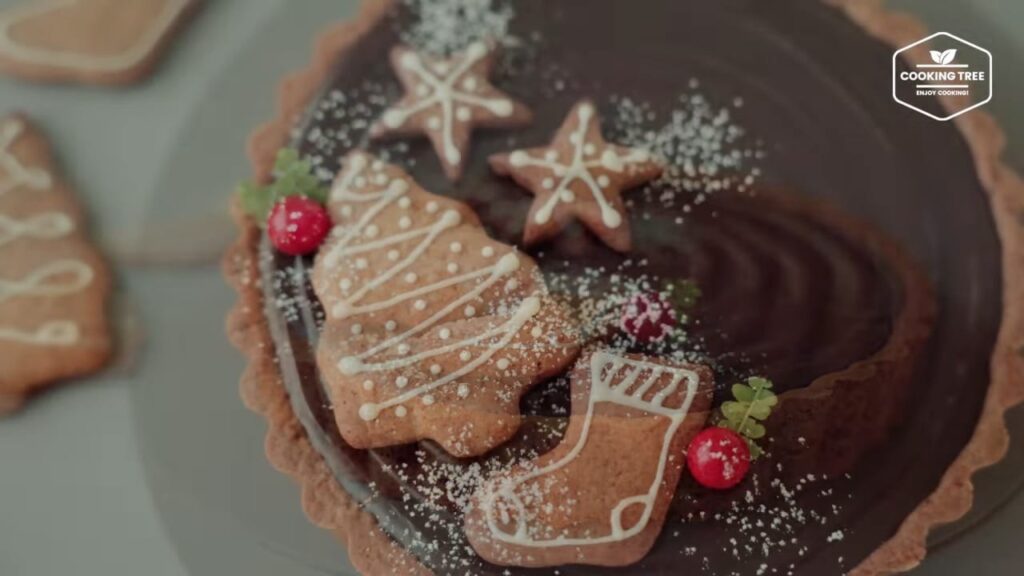 Christmas Gingerbread Chocolate Tart Cooking tree