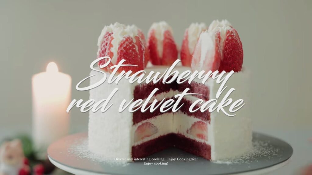 Christmas Strawberry Red Velvet Cake Recipe Cooking tree