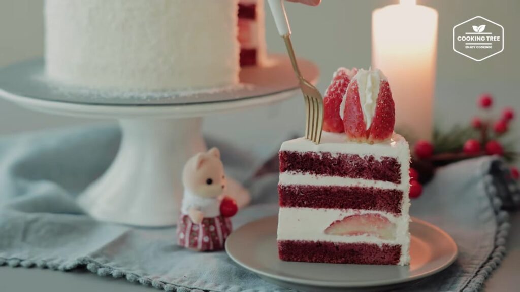 Christmas Strawberry Red Velvet Cake Recipe Cooking tree