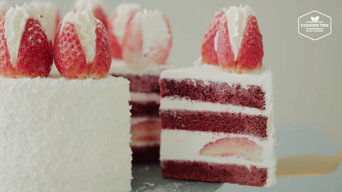 Christmas Strawberry Red Velvet Cake Recipe Cooking tree