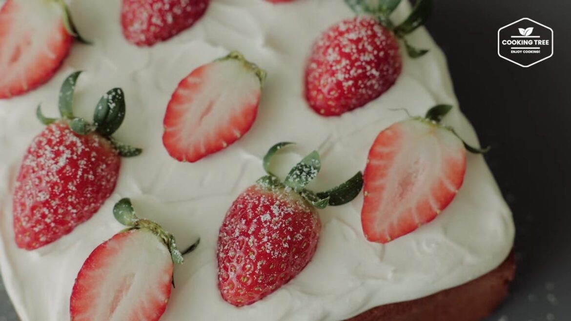 Strawberry Cream Castella Cake Recipe Cooking Tree