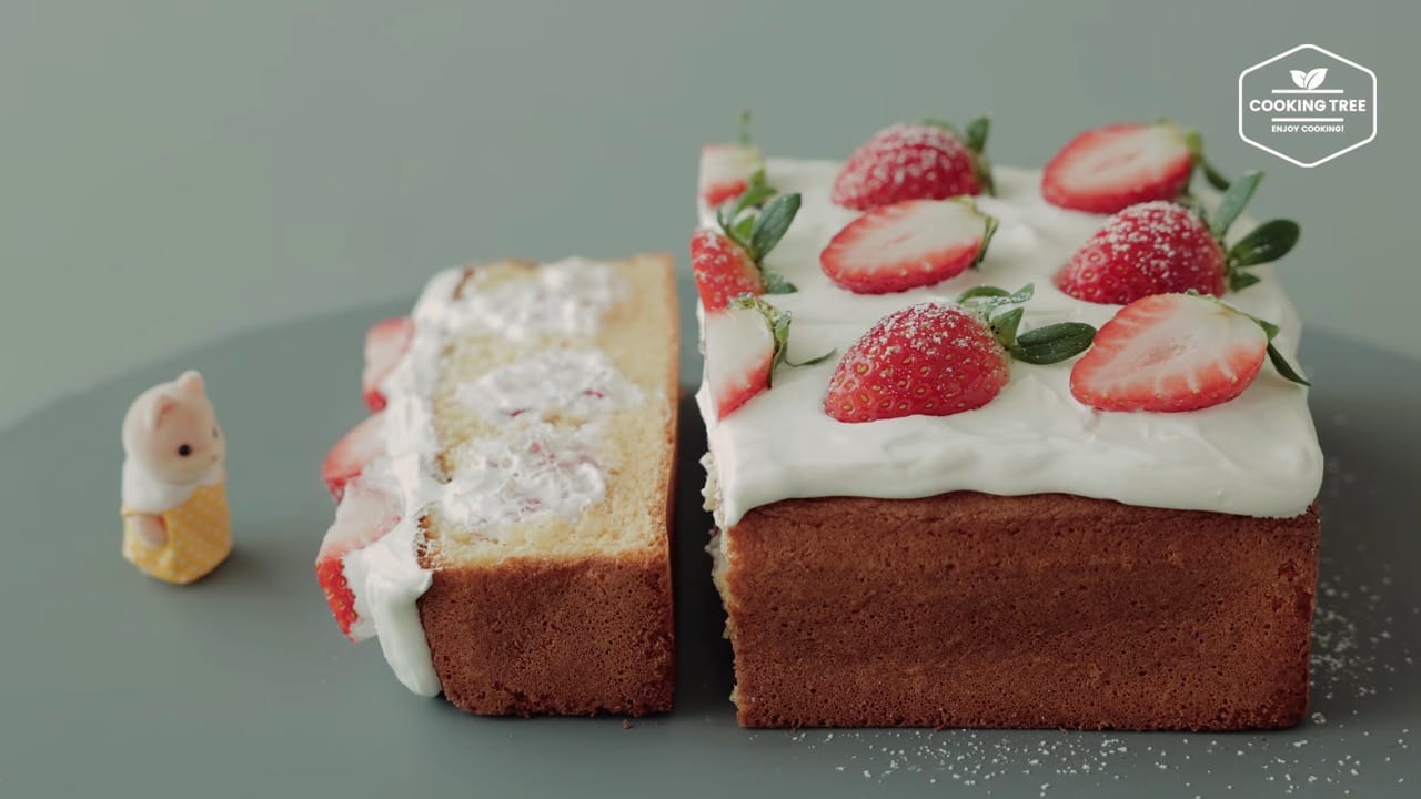 Strawberry Cream Castella Cake Recipe Cooking Tree