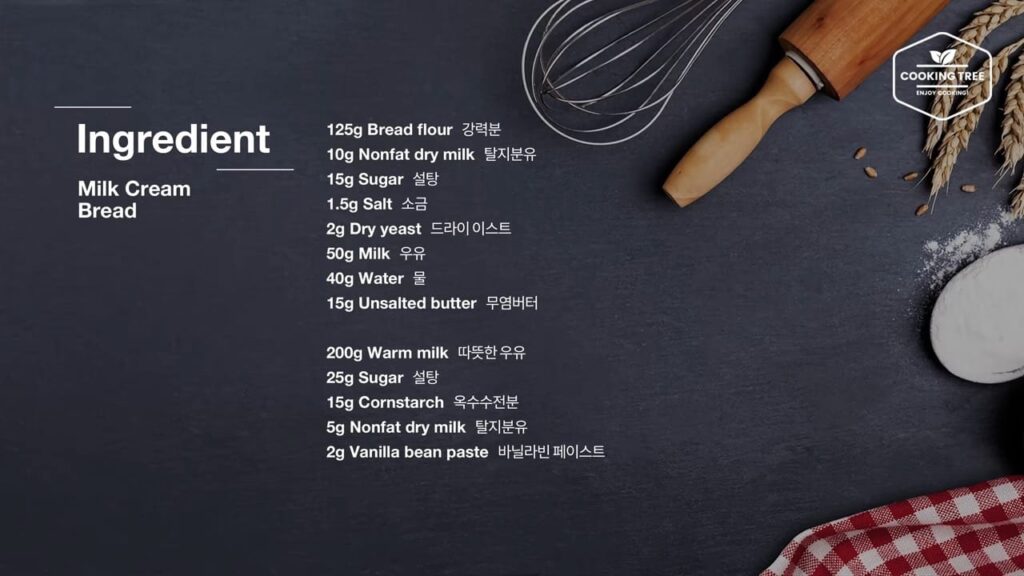 Ingredients Milk Cream Bread Recipe Cooking tree