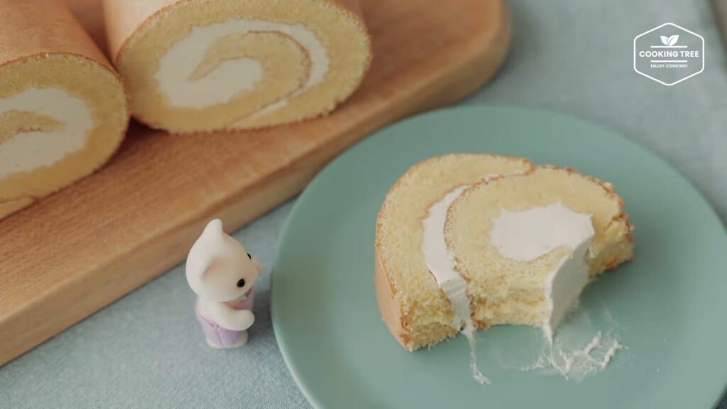 Vanilla Roll Cake Swiss Meringue Buttercream Cooking tree