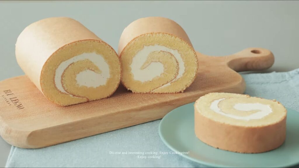 Vanilla Roll Cake Swiss Meringue Buttercream Cooking tree
