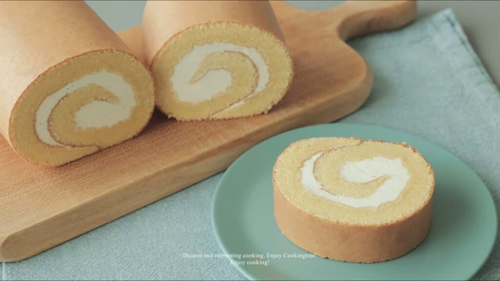 Vanilla Roll Cake Swiss Meringue Buttercream Cooking tree