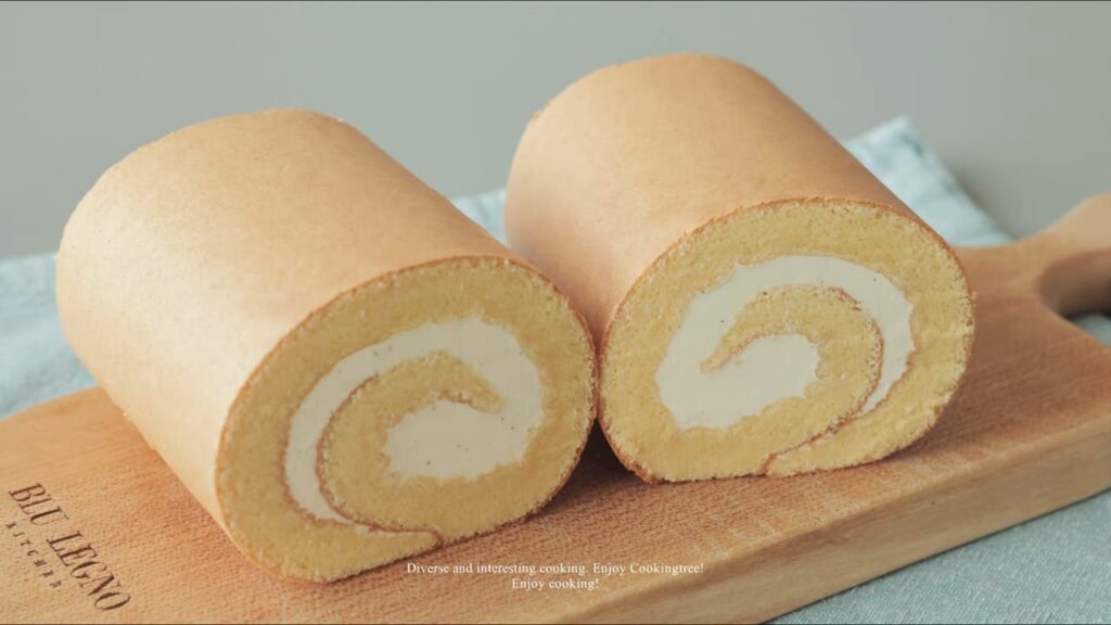 Vanilla Roll Cake Swiss Meringue Buttercream Cooking tree