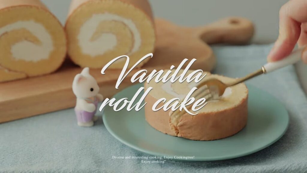 Vanilla Roll Cake Swiss Meringue Buttercream Cooking tree