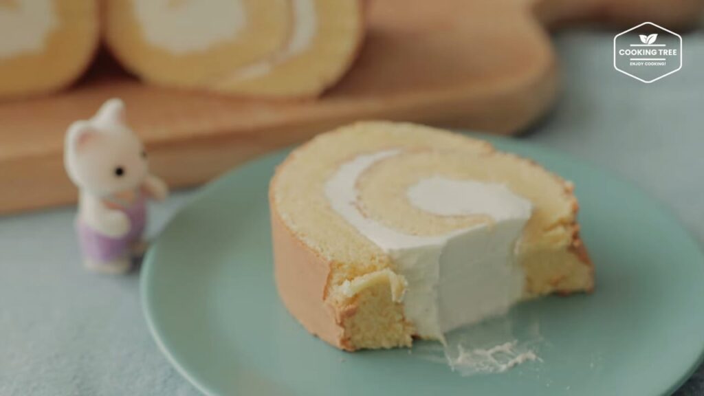 Vanilla Roll Cake Swiss Meringue Buttercream Cooking tree