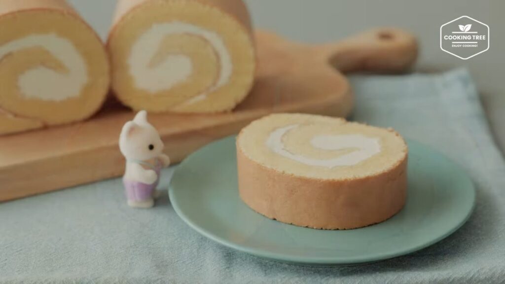 Vanilla Roll Cake Swiss Meringue Buttercream Cooking tree