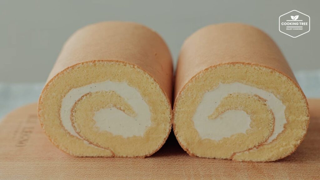 Vanilla Roll Cake Swiss Meringue Buttercream Cooking tree