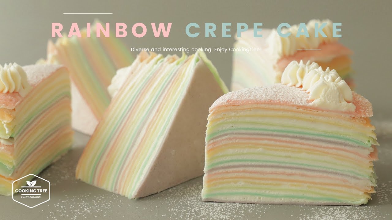 Pastel Rainbow Crepe Cake Recipe