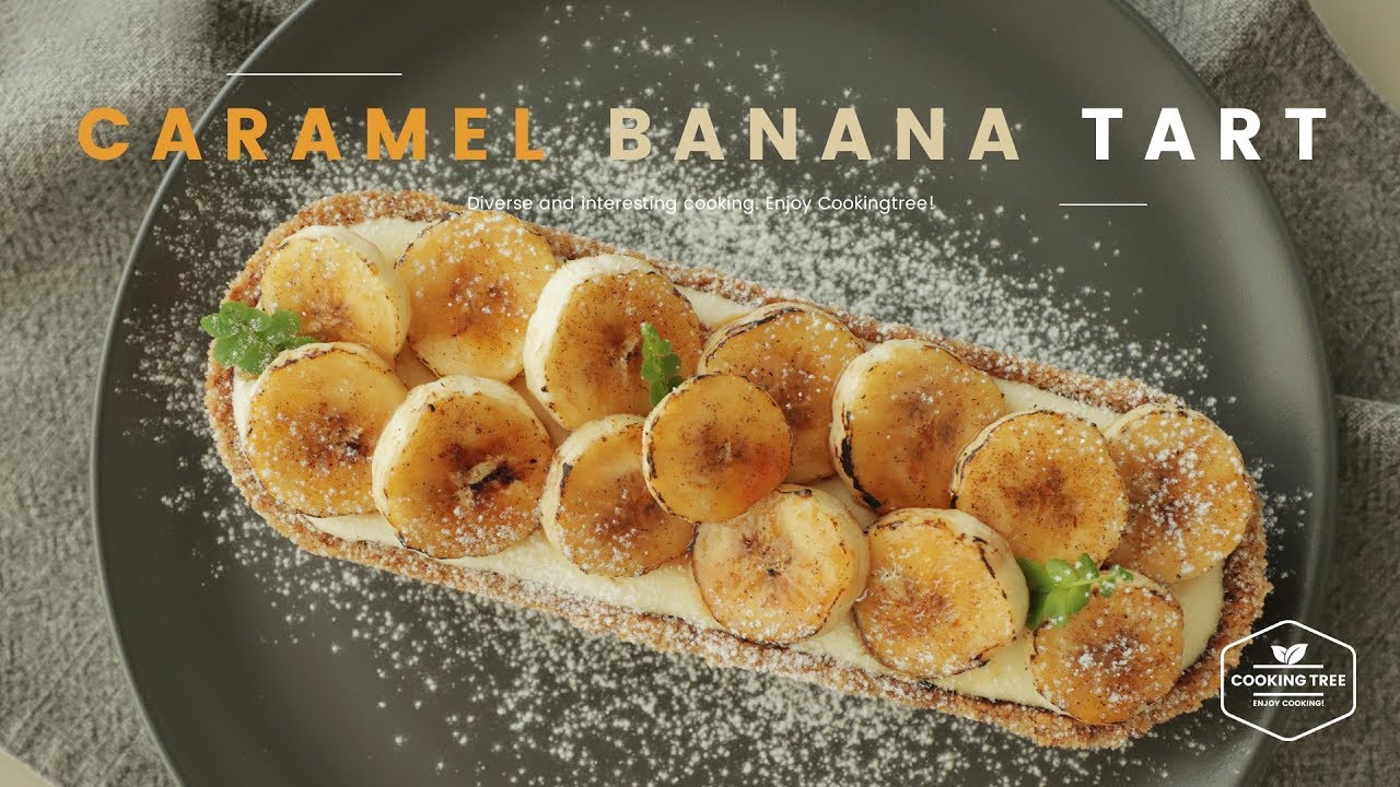 Caramel banana custard tart Recipe