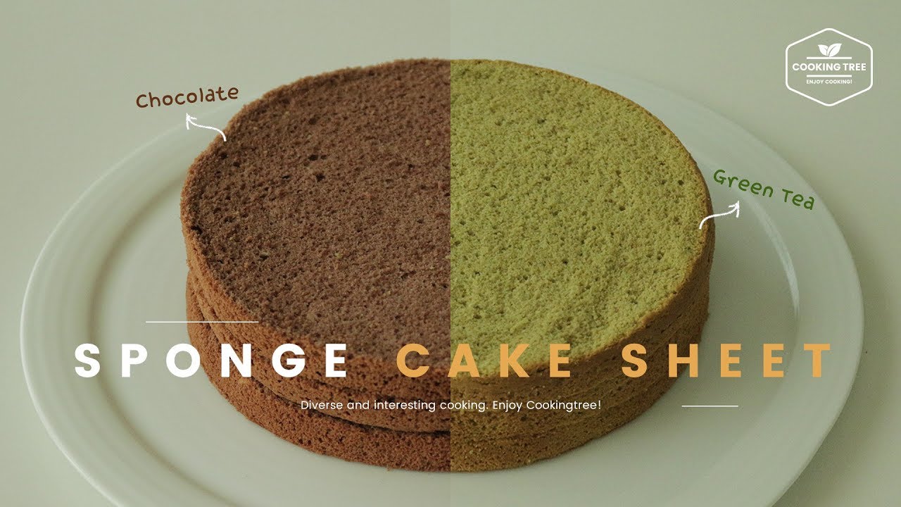 Choco & Green Tea Sponge cake sheet Recipe
