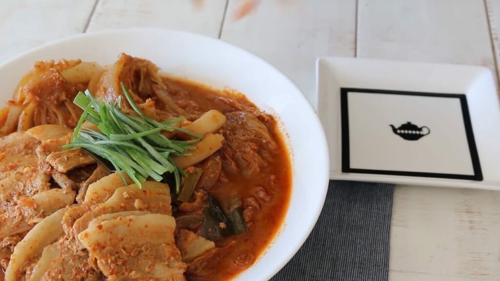 Steamed pork kimchi Korean food recipe