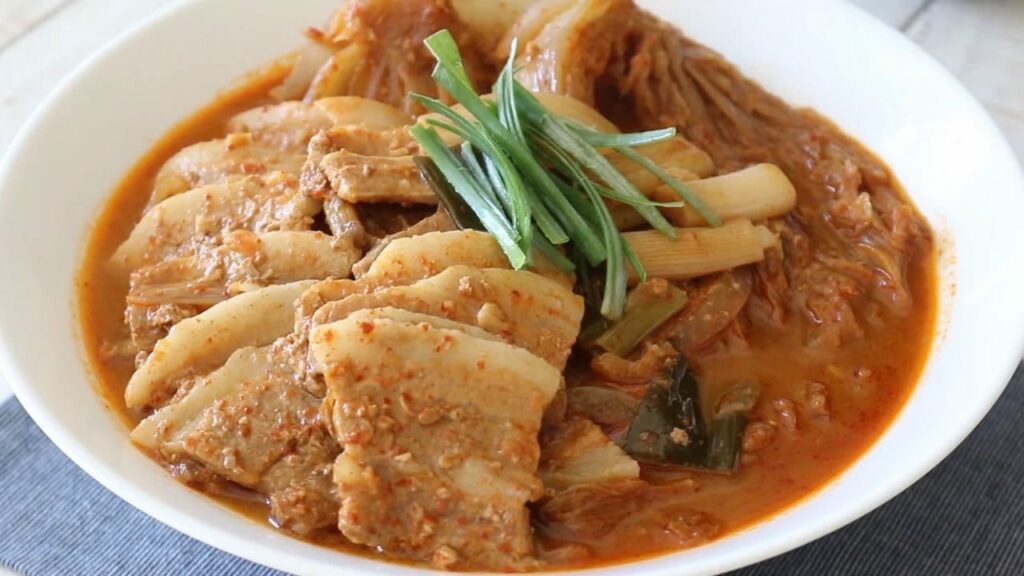 Steamed pork kimchi Korean food recipe