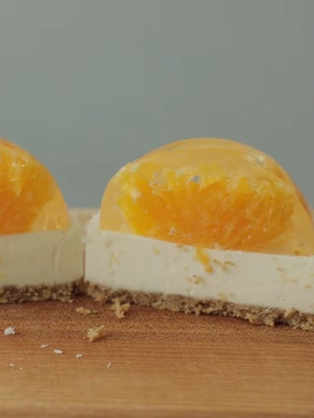 Orange Flower Jelly Cheesecake