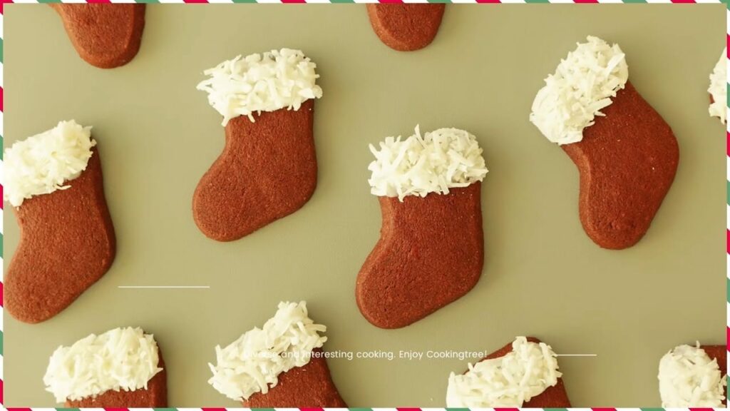 Christmas Red Velvet coconut Cookie Cooking tree