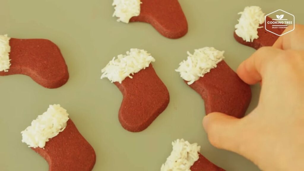 Christmas Red Velvet coconut Cookie Cooking tree