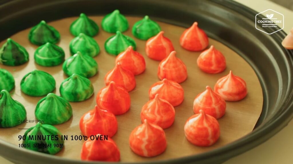 Christmas kisses meringue cookies Cooking tree