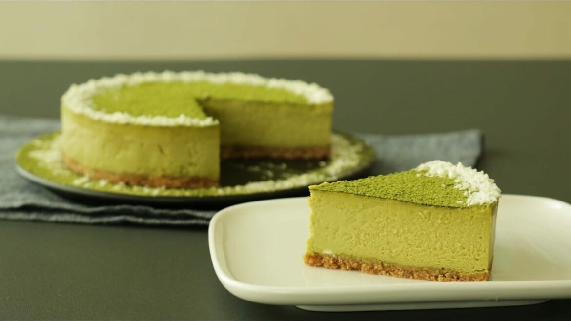 Green tea cheesecake Matcha cake Cooking tree