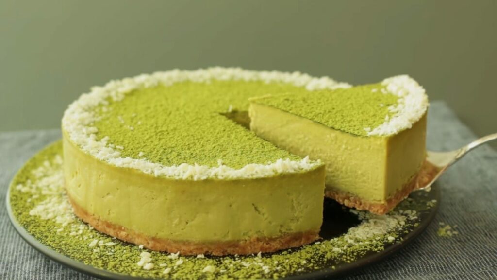 Green tea cheesecake Matcha cake Cooking tree