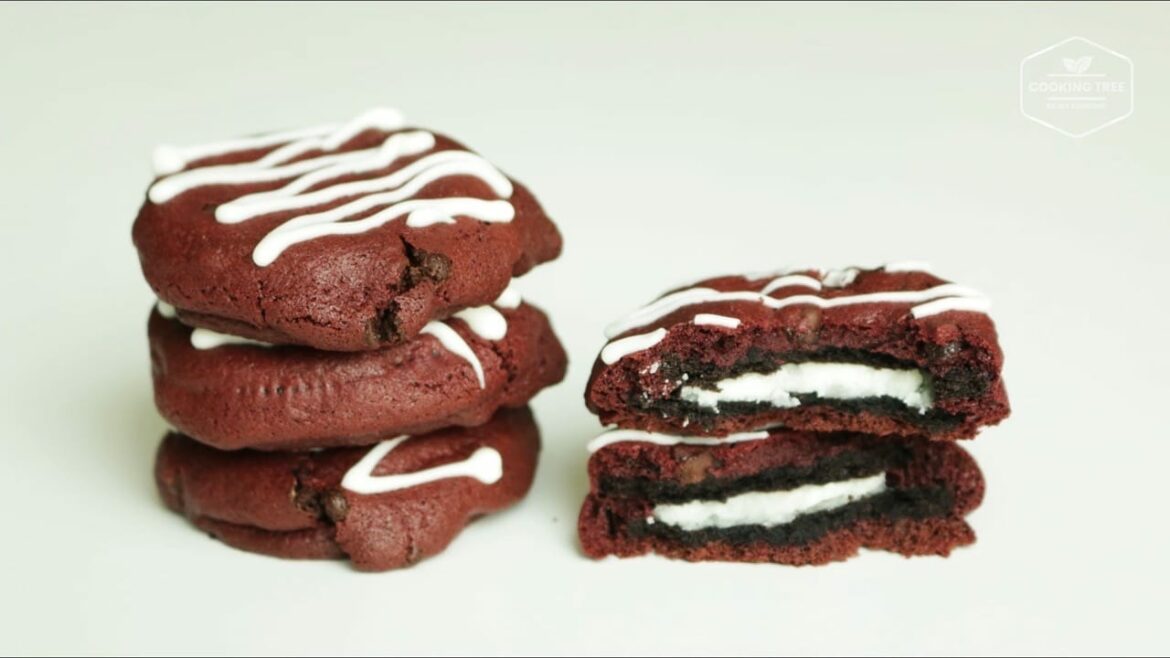 Oreo stuffed red velvet cookies Cooking tree Oreo stuffed red velvet cookies Cooking tree