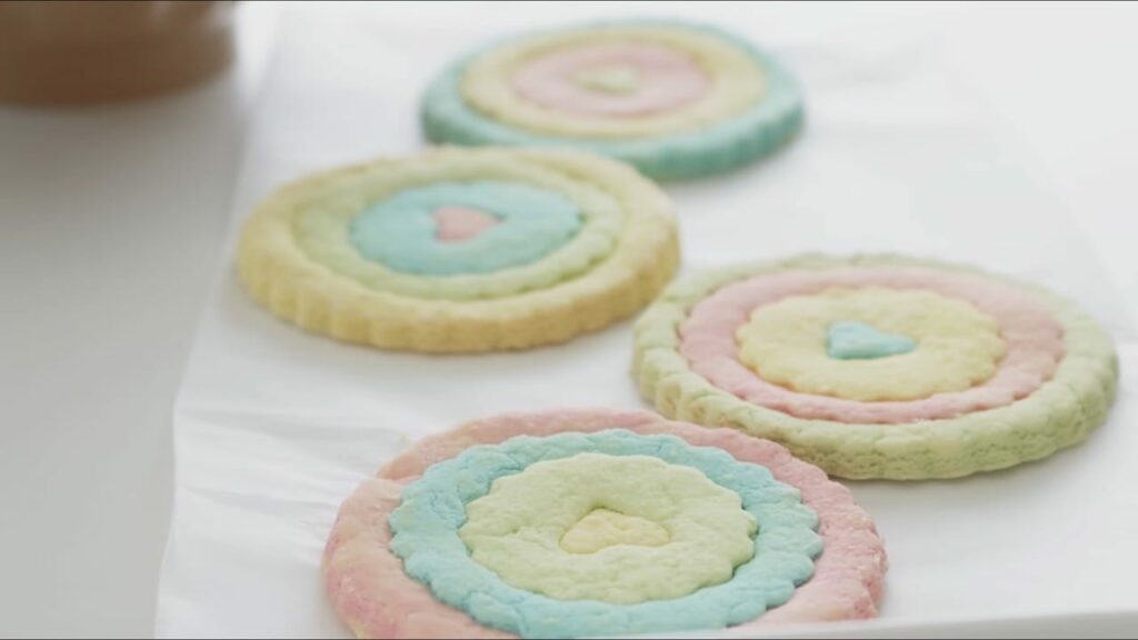 Pastel Rainbow Ruffle cookies Cooking tree