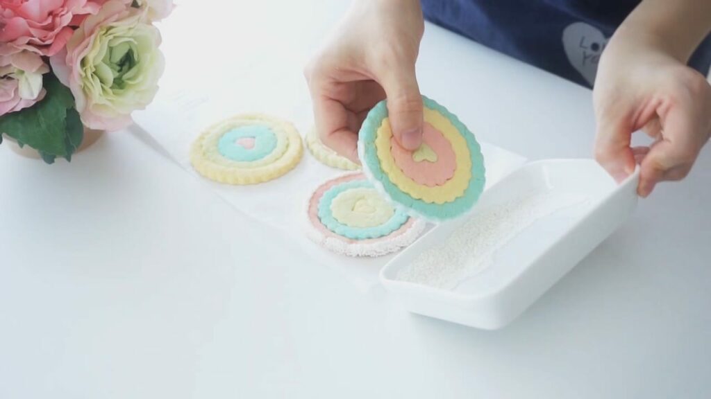 Pastel Rainbow Ruffle cookies Cooking tree