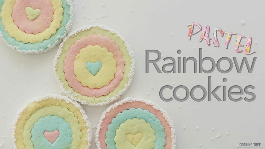 Pastel Rainbow Ruffle cookies Cooking tree