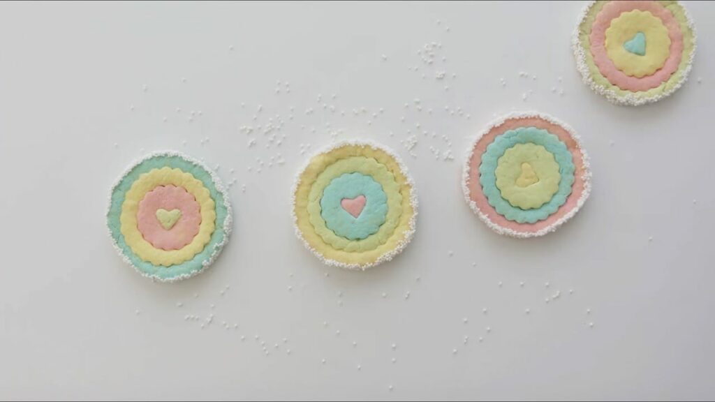 Pastel Rainbow Ruffle cookies Cooking tree