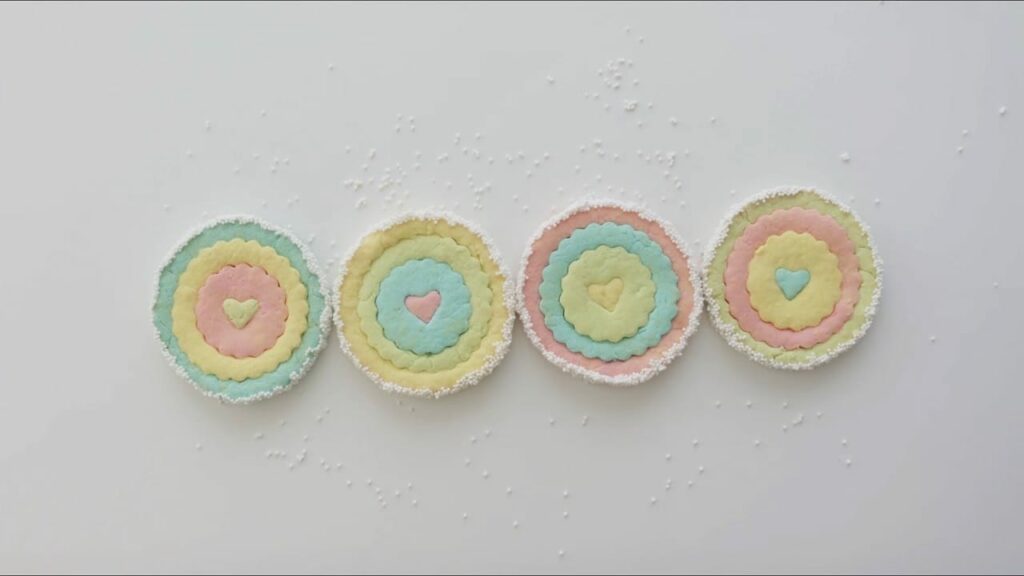 Pastel Rainbow Ruffle cookies Cooking tree