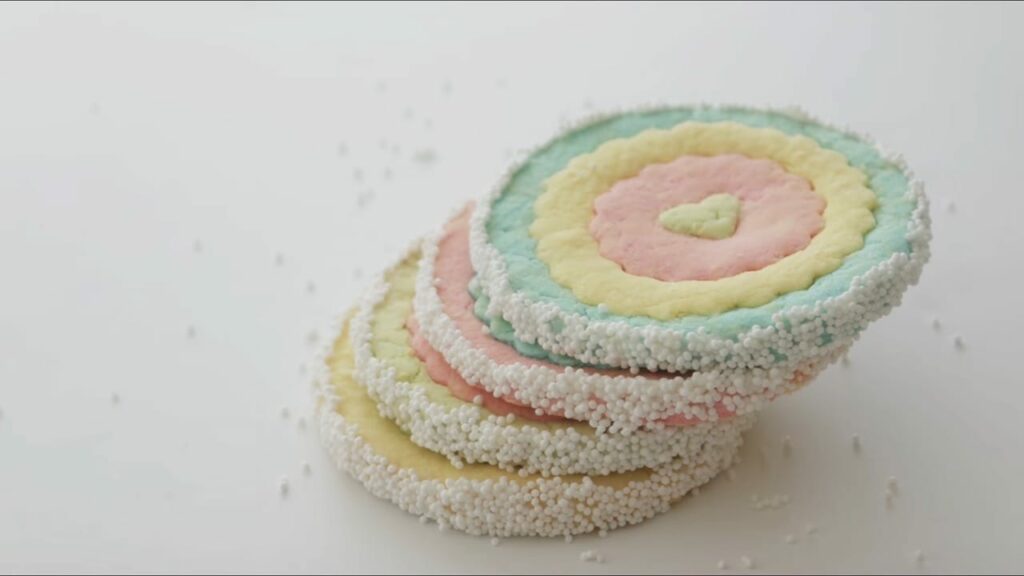 Pastel Rainbow Ruffle cookies Cooking tree