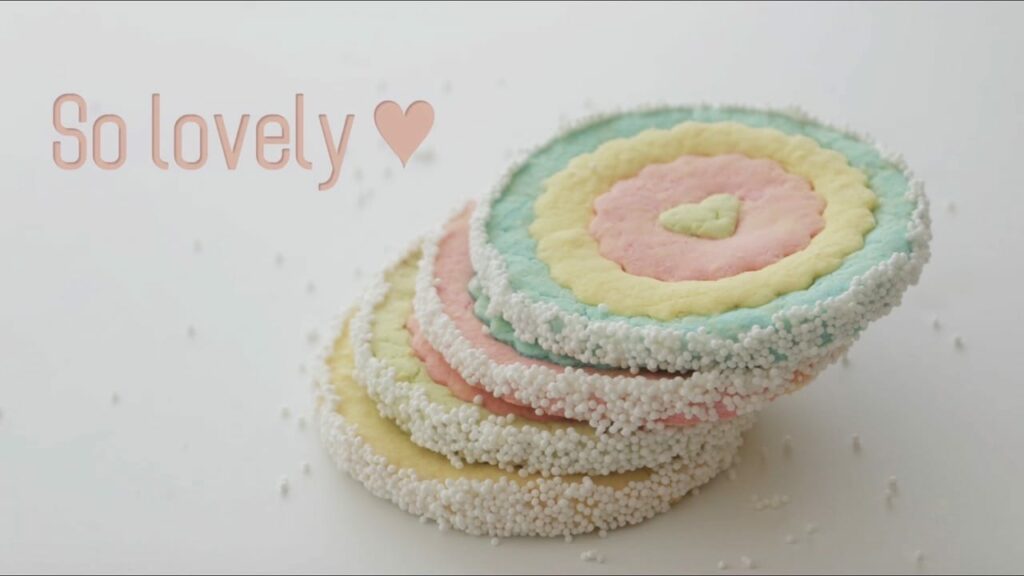 Pastel Rainbow Ruffle cookies Cooking tree