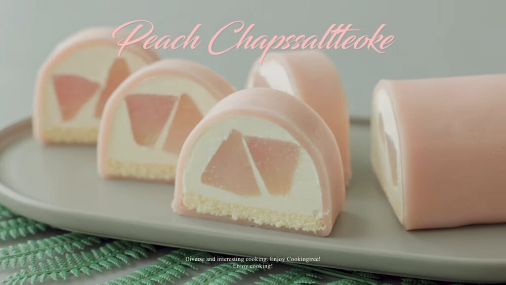 Peach Chapssaltteoke Rice Cake Mochi Recipe Cooking tree