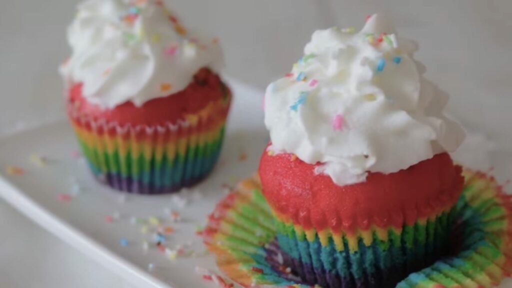 Rainbow vanilla cupcakes Cooking tree